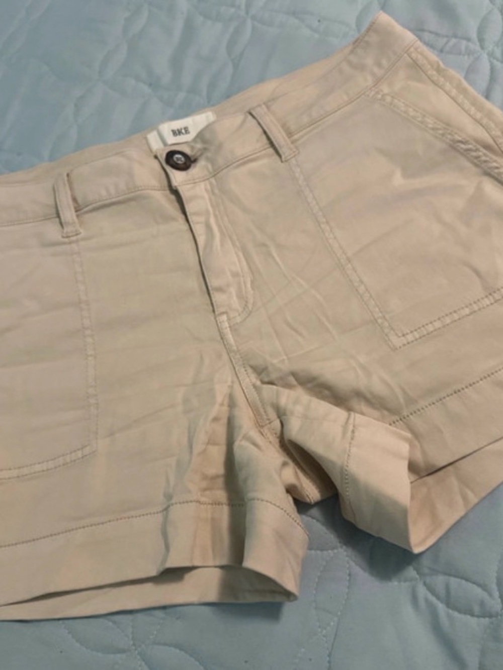BKE Women's Light Beige Bermuda Shorts